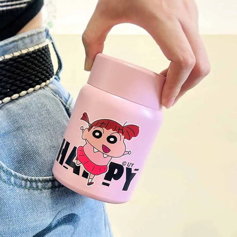 Crayon Shin-Chan Kawaii Anime 200Ml Vacuum Cup Cute Cartoon Ins Fashion Good-Looking Mini Portable Pocket Cup Gifts for Girls