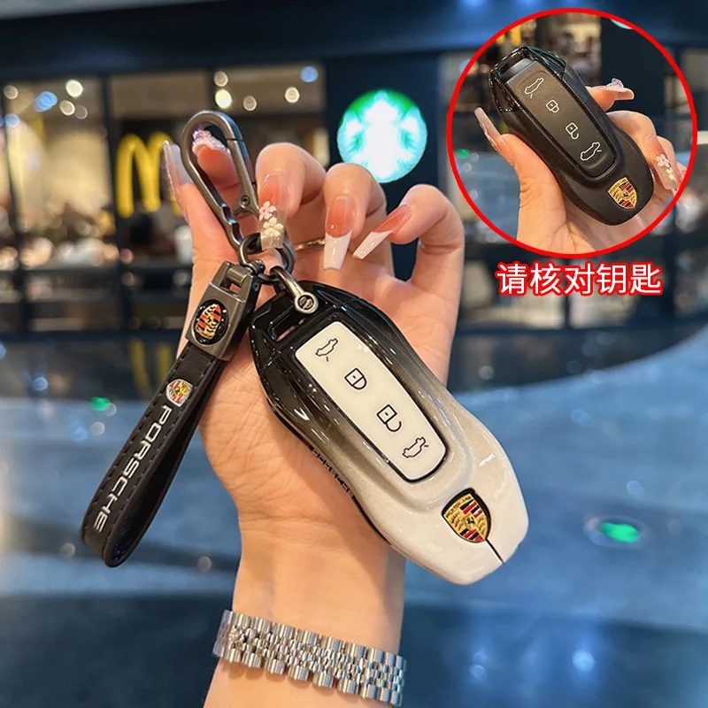 

Car Smart Remote Key Case Fob Cover Bag for Porsche EV 2025 for Taycan 2022 for Macan Ev 2024 Protector Keychain Accessories