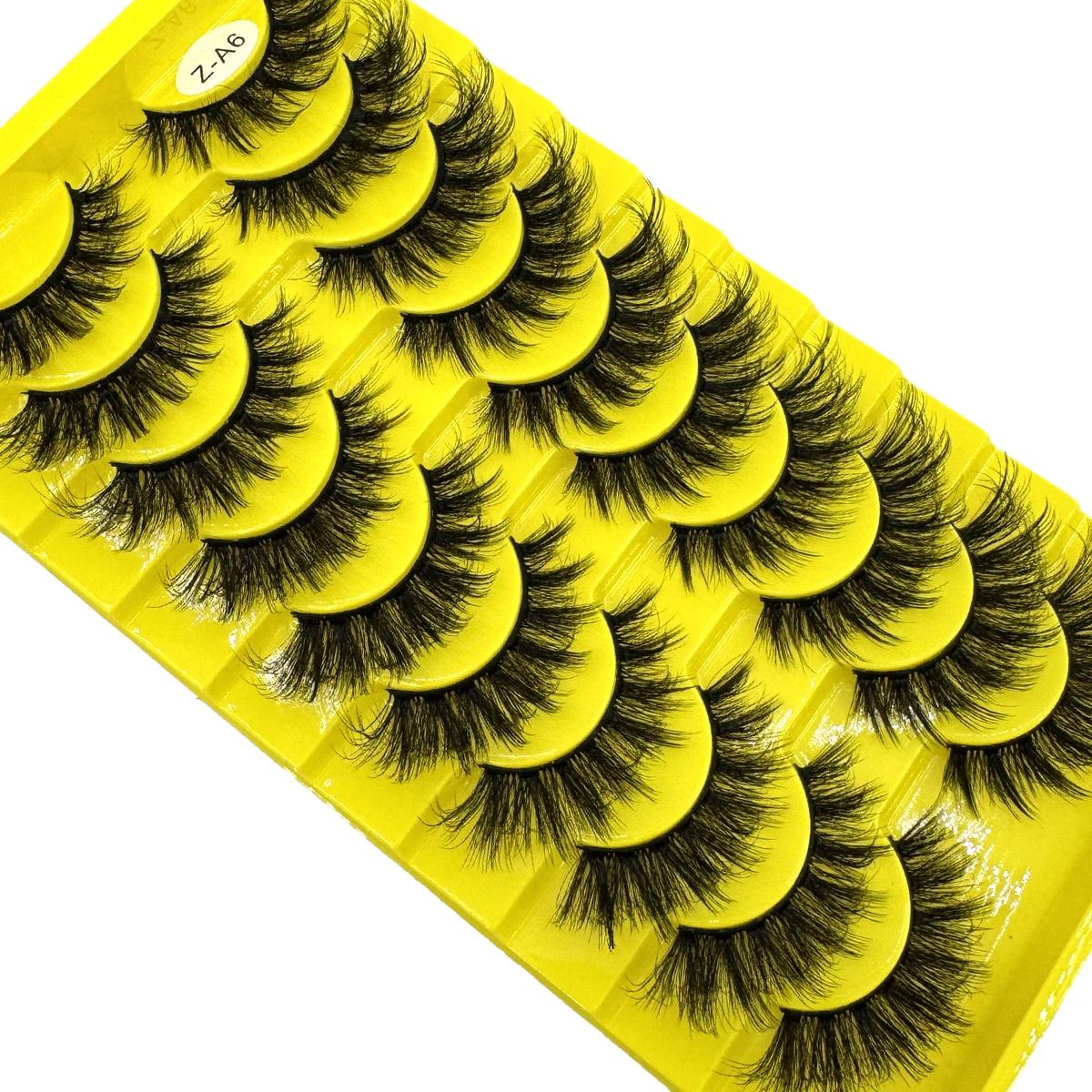 AMSDCN 10 pares de pestañas postizas de visón sintético desordenadas naturales con volumen lujoso para un aspecto espectacular, reutilizables y fáciles de usar