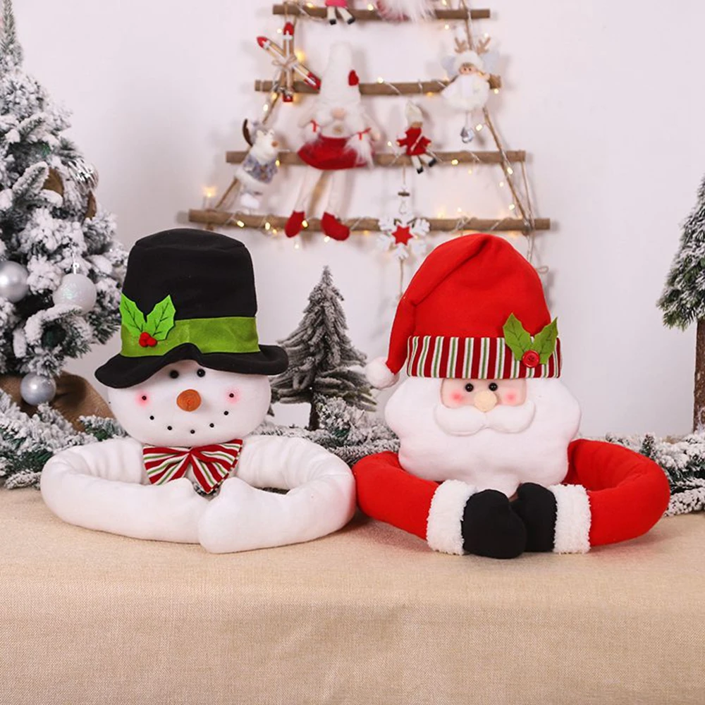 Jouet en peluche bonhomme de neige 3D flexible bricolage, décoration d'arbre de Noël, bonhomme de neige Père Noël câlin, ornement de bureau, décoration d'intérieur, fête de vacances