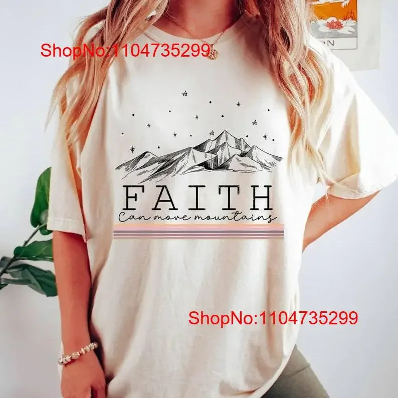 Faith Can Move Mountain camisa cristiana para mujer T vintage lavado versátil moda elegante homme transpirable cómodo