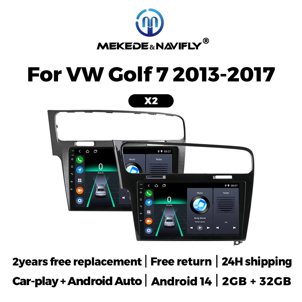 MEKEDE Android 14 Autoradio Carplay GPS für Volkswagen Golf 7 MK7 GTI 2013 - 2017 Multimedia-Player Intelligentes Auto-Audiosystem
