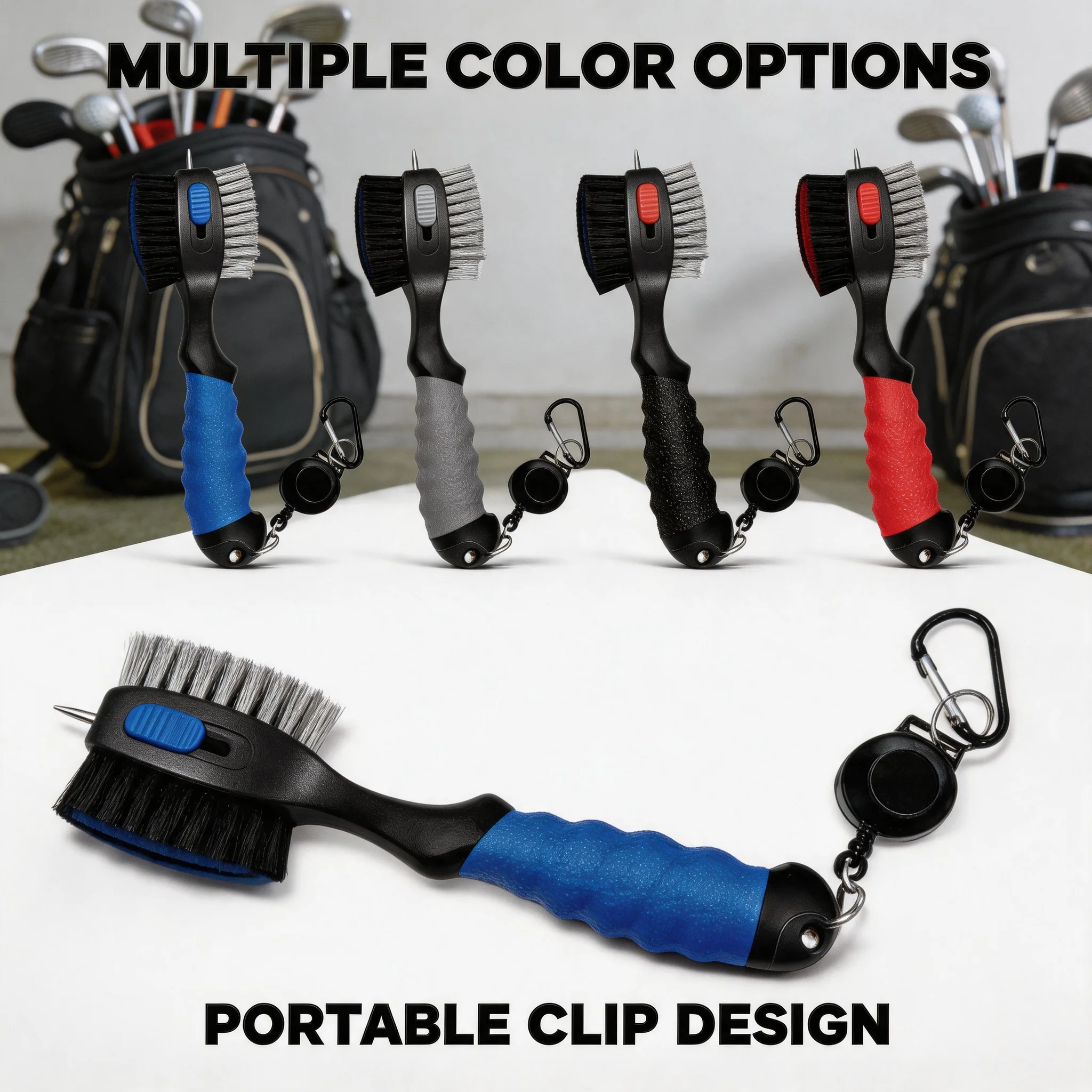 Golf Groove Cleaning Brush 2 Sided Design Golf Club Cleaner for Putter Wedge Ball Groove Maintenance Tool Golfer Accessories
