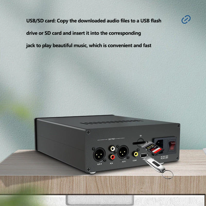 Flagship hifi digital turntable U disk lossless player DSD hard decoding dual ES9038 decoder DV20C