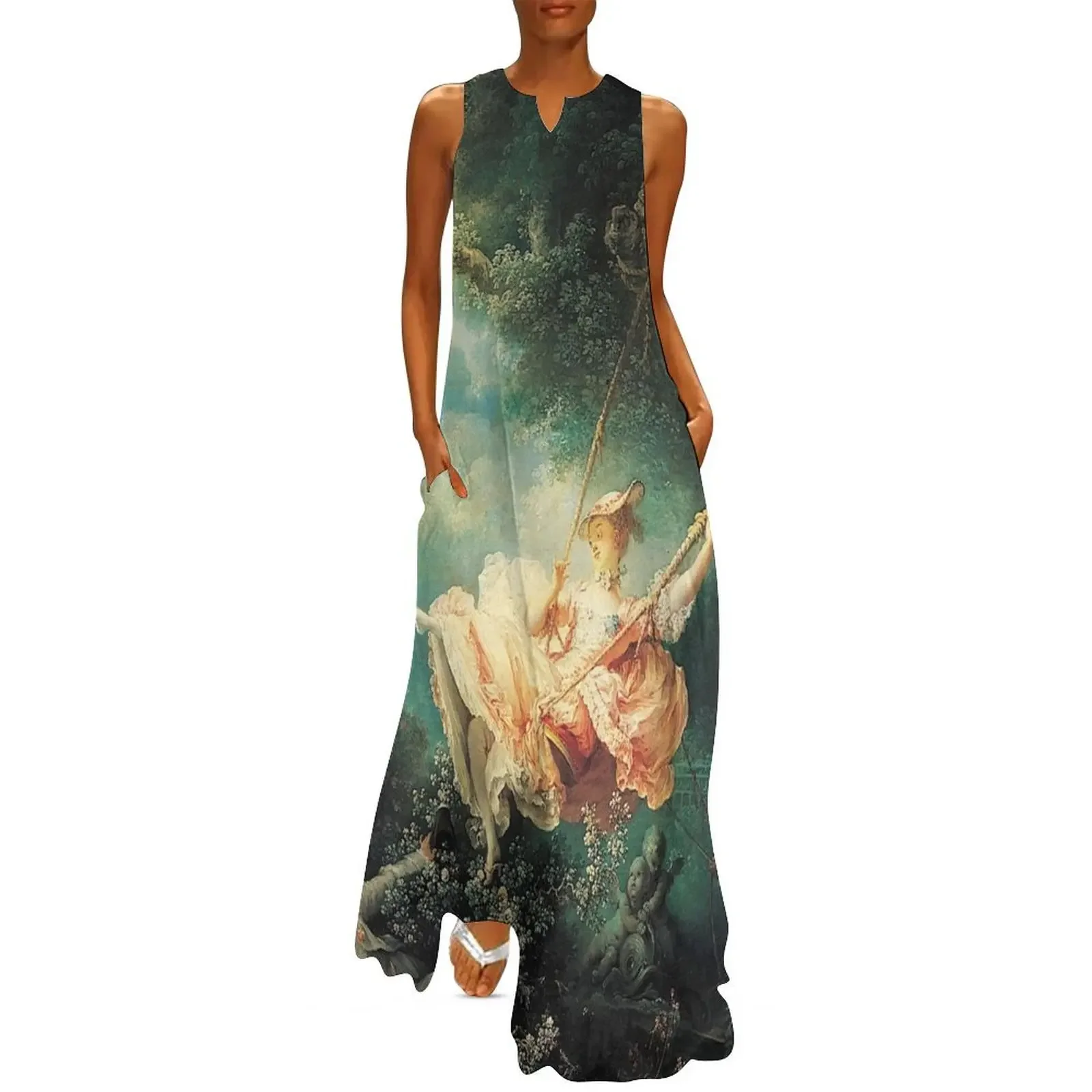 

HD The Swing, by Jean-Honoré Fragonard HIGH DEFINITION Long Dress purple dress dresses for woman Women's skirt Prom gown Dress