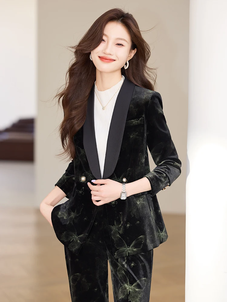 Formal Blazer for Women, Business Suits, Autumn and Winter Work Wear, Jackets and Pants, Quality Office Uniform 2-Piece