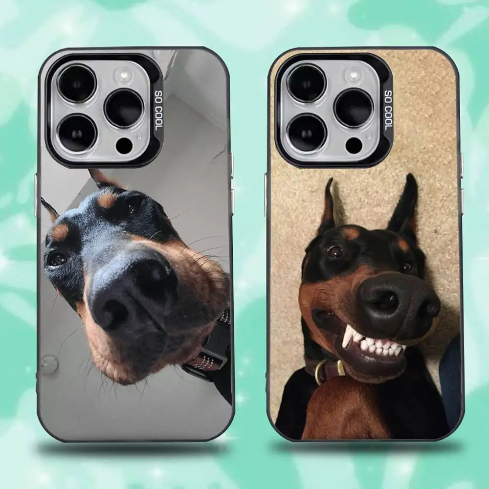 

Чехол для телефона Funny Dog Doberman для iPhone 16,15,14,13,12,11, Mini,Pro,E,SE4,XS,MAX Black Candy Matte Cover