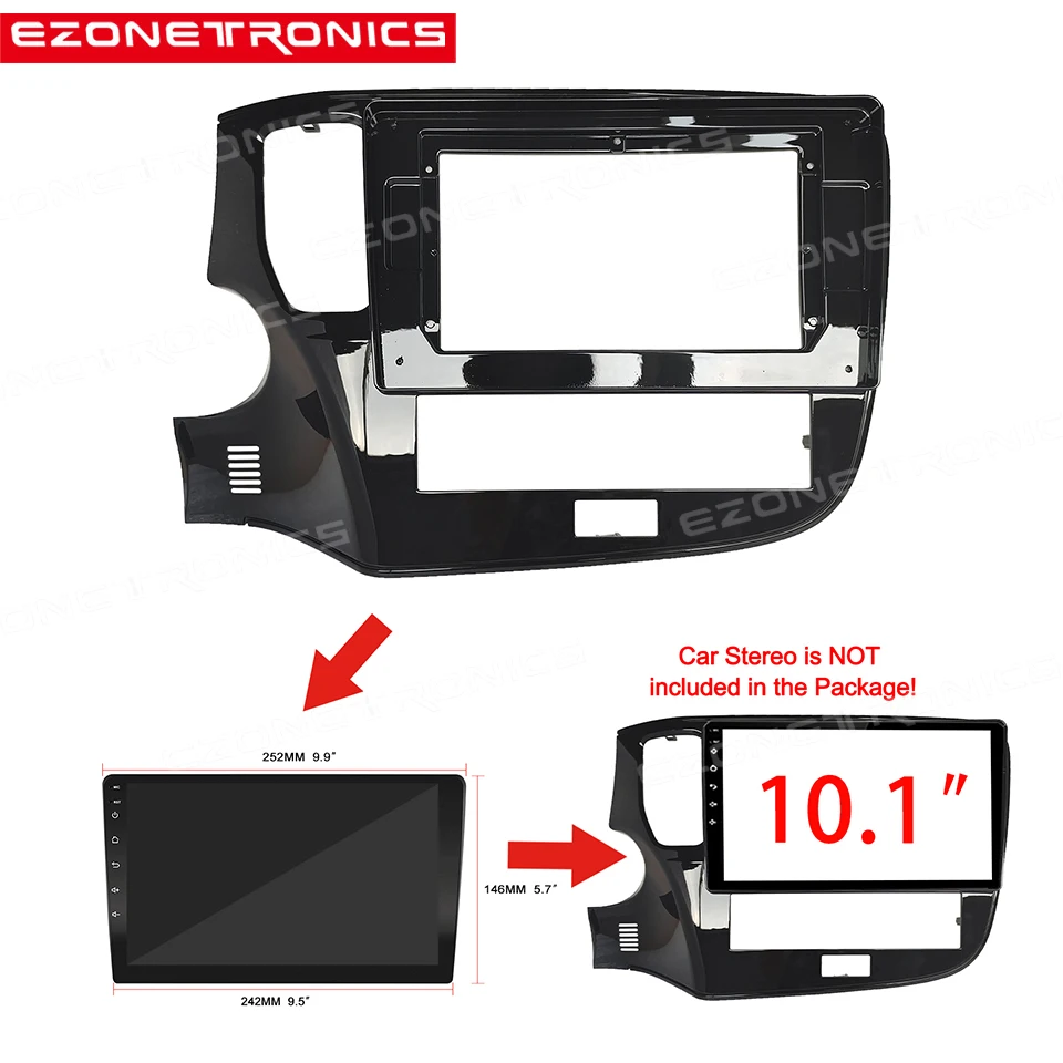 10.1 InchCar Fascia For Mitsubishi Outlander 2020-2021LHD 2Din Car dvd Fascias Frame Audio Fitting Adaptor Facia Panel Dashboard