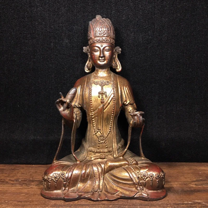 

9"China antique Pure copper Tibetan Buddhist Avalokitesvara statue Buddha statue