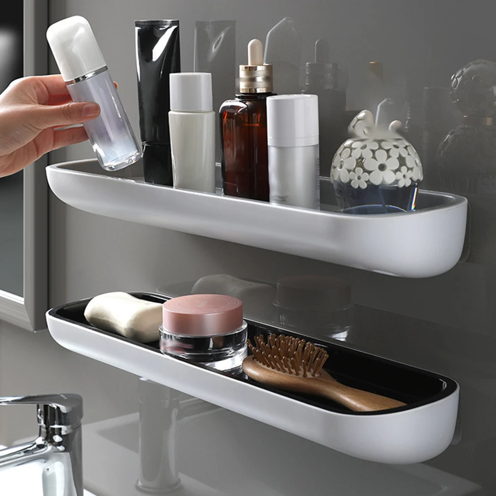 

Self Adhesive Storage Shelf Moisture Resistant Toiletries Holder For Washstand Toilet