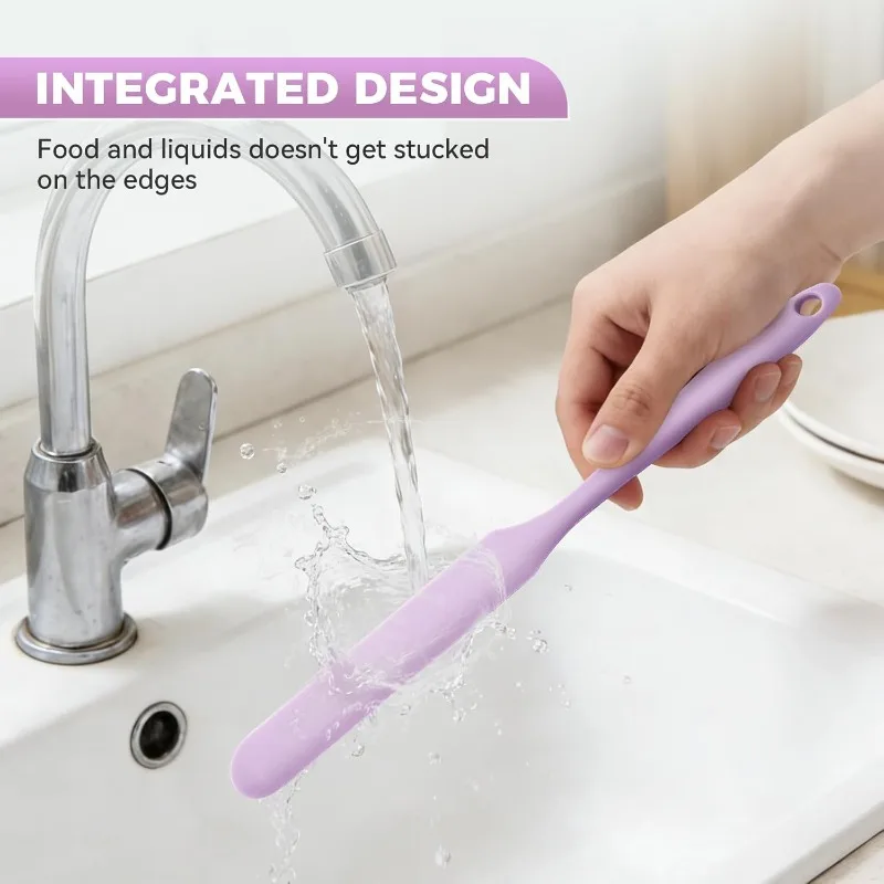 Food Grade Silicone Cream Scraper Household All-in-one Long Cake Spatula Heat-resistant Kitchen Baking Tool