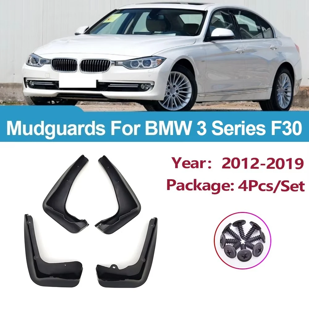 4PCS Mudflaps Car Fender For BMW 3 Series F30 2012-2019 2013 2015 2016 2017 Splash Guards Mudguards Mud Flaps Car Accessories