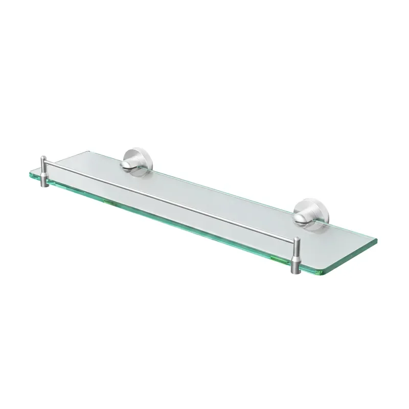 for Wall Mounted Tempered Glass Bathroom Rack Anti Drop Guardrail Floating Shower Storage Rack Hotel Household Glass Shelf