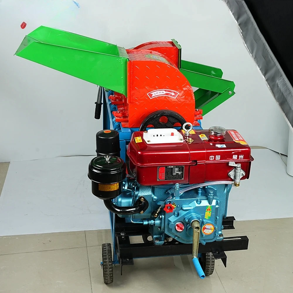 Rice threshing machine, new electric/diesel sorghum and rapeseed threshing small harvester