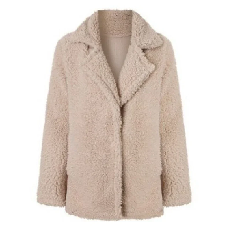 Turn Down Kraag Winterjas Voor Dames Lange Mouwen Effen Single Breasted Knopen Dames Jassen 2023 Winter Mode Nieuwe Jassen