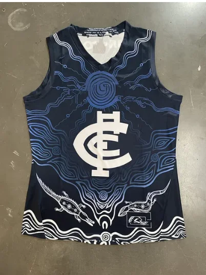 2024 CARLTON BLUES INDIGENOUS GUERNSEY - MENS RUGBY JERSEY Size: S--5XL ( Print name and number )