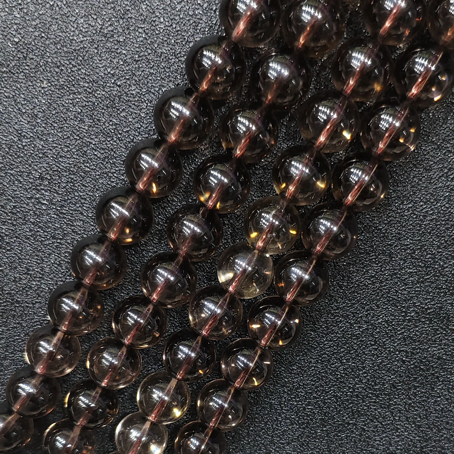 Smoky Brown Quartz Loose Beads 6mm-20mm Polished Spherical Gemstone Strand for Jewelry Designers DIY Crafting Supply