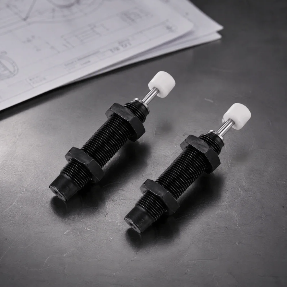 2pcs set M12x10mm Pneumatic Shock Absorber Stroke Monotube Mini Shock Absorber Metal Construction Oil Buffer