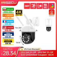 MISECU PTZ WIFI IP Dome Speed 3MP Camera Outdoor Waterproof P2P Wireless Surveillance Security CCTV Camera AI Auto Tracking