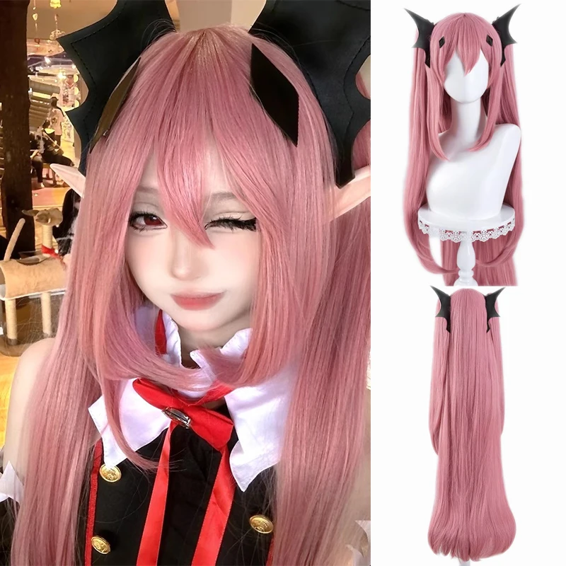 

SBluuCosplay Серафим Конца Косплей Крул Цепеш Косплей Парик Длинный Розовый Синтетический Парик для Comic Con Party Хэллоуин
