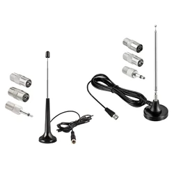 DAB FM Antennas for Home Stereo Receiver High Gains 75ohm FM Telescopic Antennas Indoor FM Radio Antennas with 3 Adapter K1KF