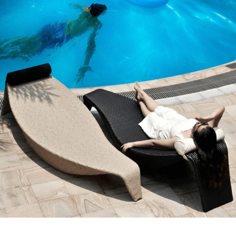 

Outdoor vacation bed, balcony, leisure rattan chair, indoor and outdoor villa