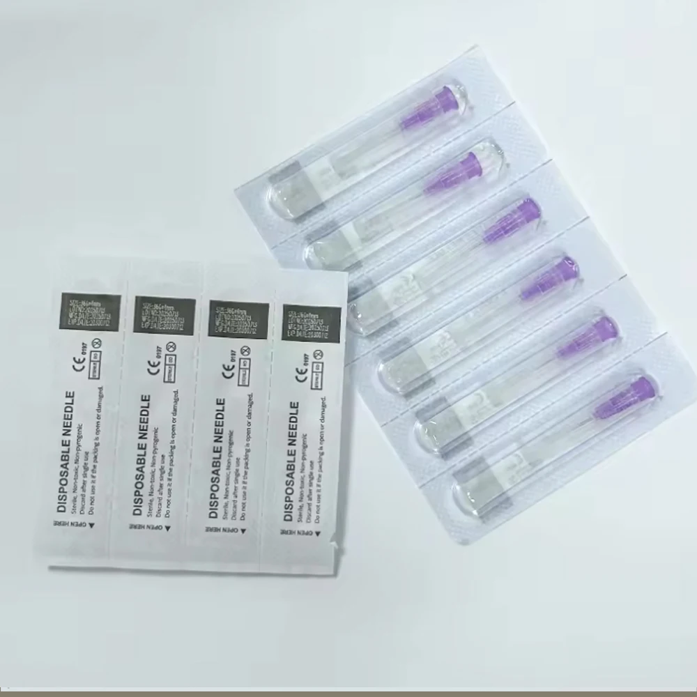 100PCS 36G/34G/32G/30G Superfine Small Painless Needles  Sizes 4mm-38mm Ultrafine Teeth & Eyelid Tool Needles for Precision Work