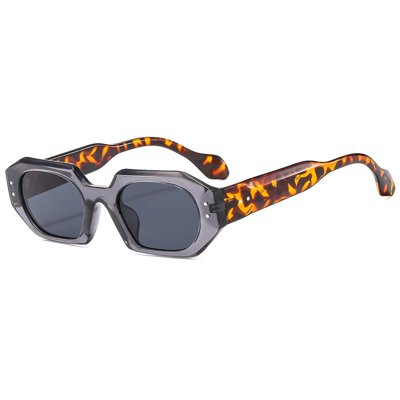 Radfahren Farbe Kontrast Vielseitige Sonnenbrille Unregelmäßige Polygonale Sonnenbrille Breite Bein Design Anti Blaues Licht Gläser Weibliche