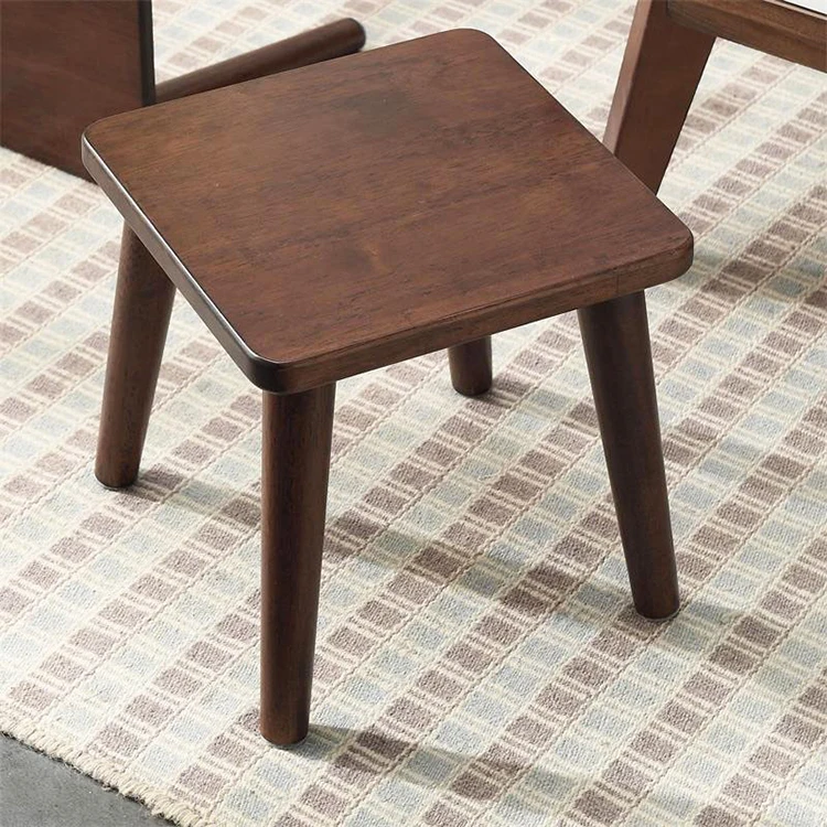 Solid Wood Retro Small Stool Living Room Home Leisure Chair Simple Easy Installation Small Stool