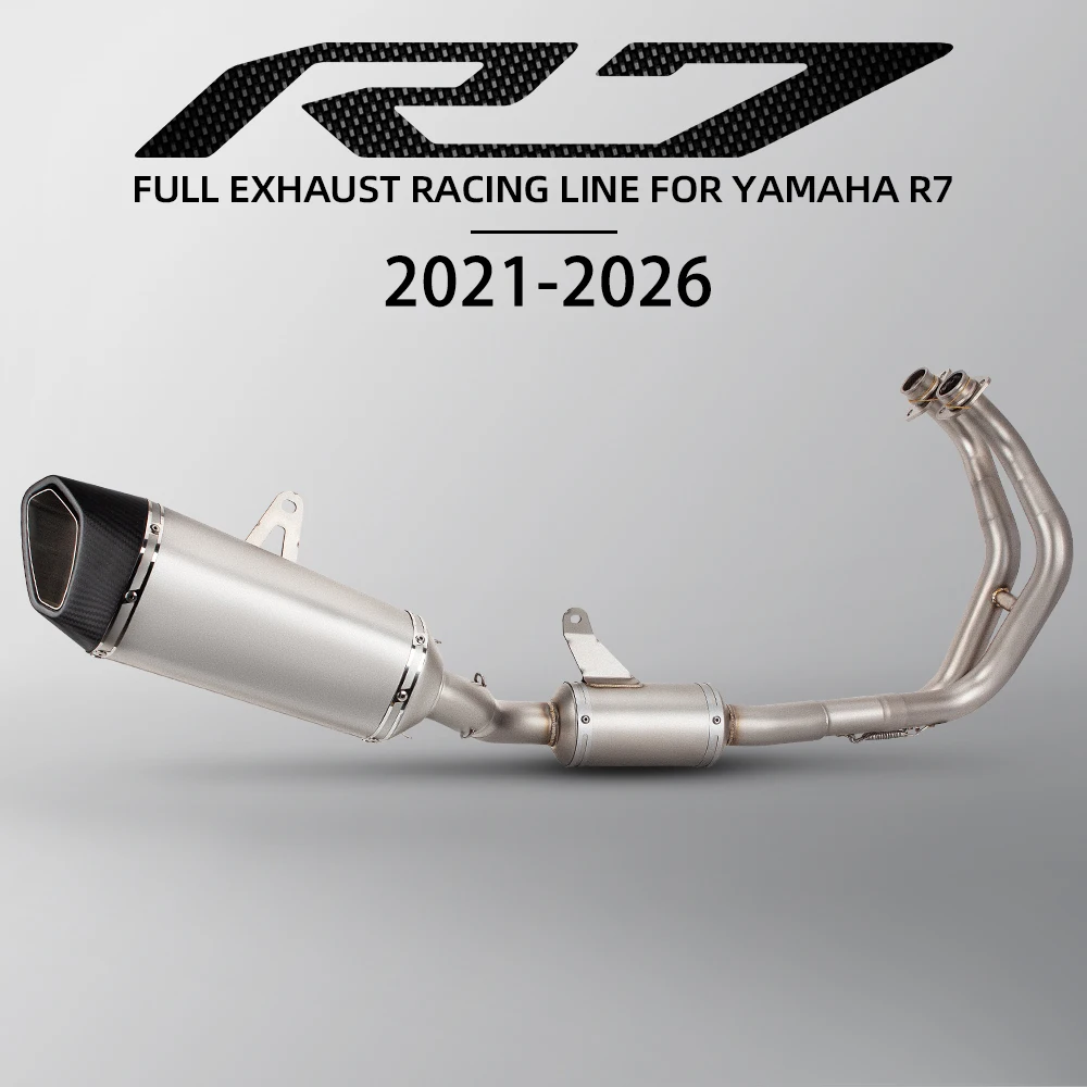 

For Yamaha R7 2021-2026 MT07 FZ07 XSR700 2014-2024 Motorcycle full Exhaust System escape Exhaust Manifold Racing Muffler
