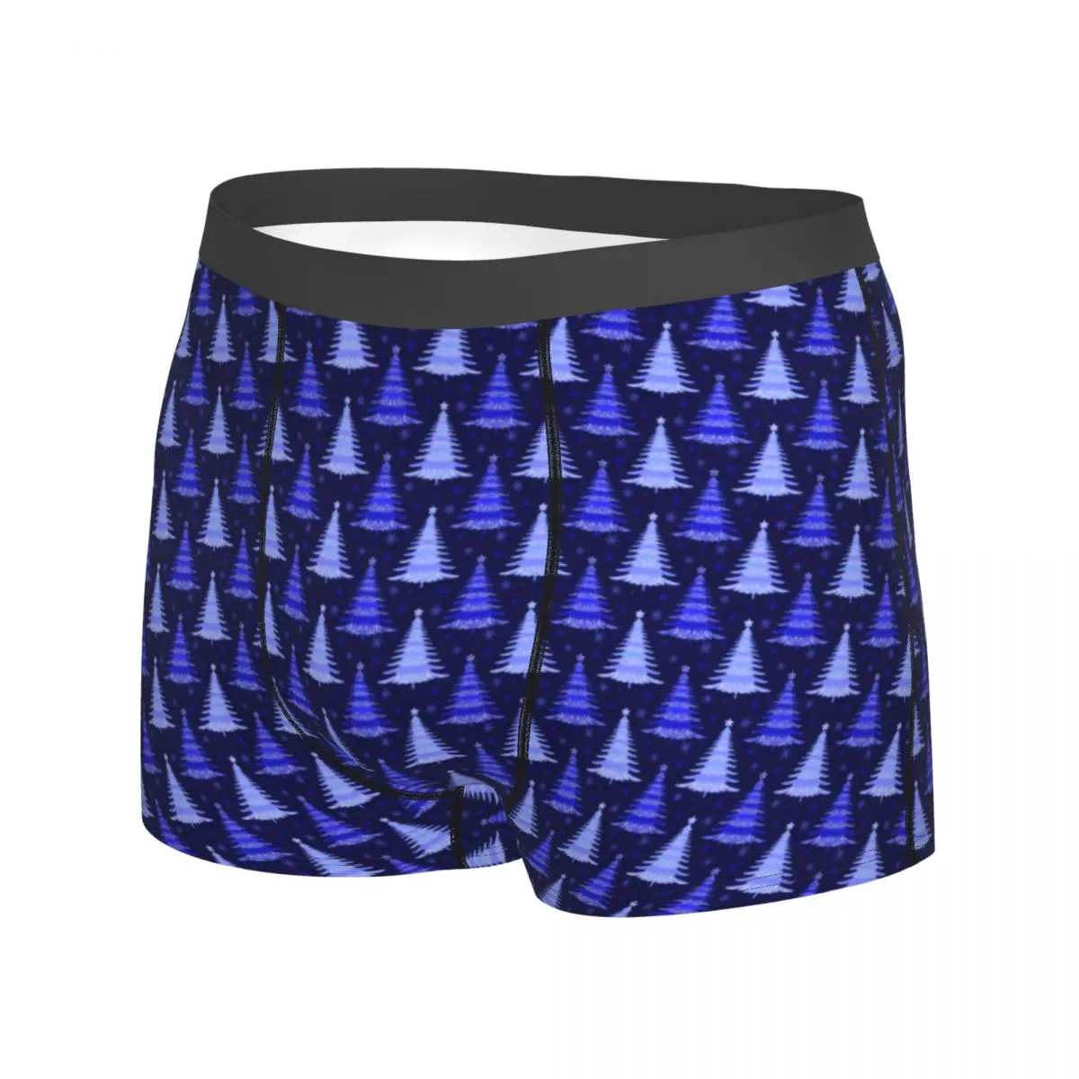 Christmas Tree Blue Pattern Design Underwear Men's Shorts Briefs Sexy Boxershorts Hot Print Oversize Underpants