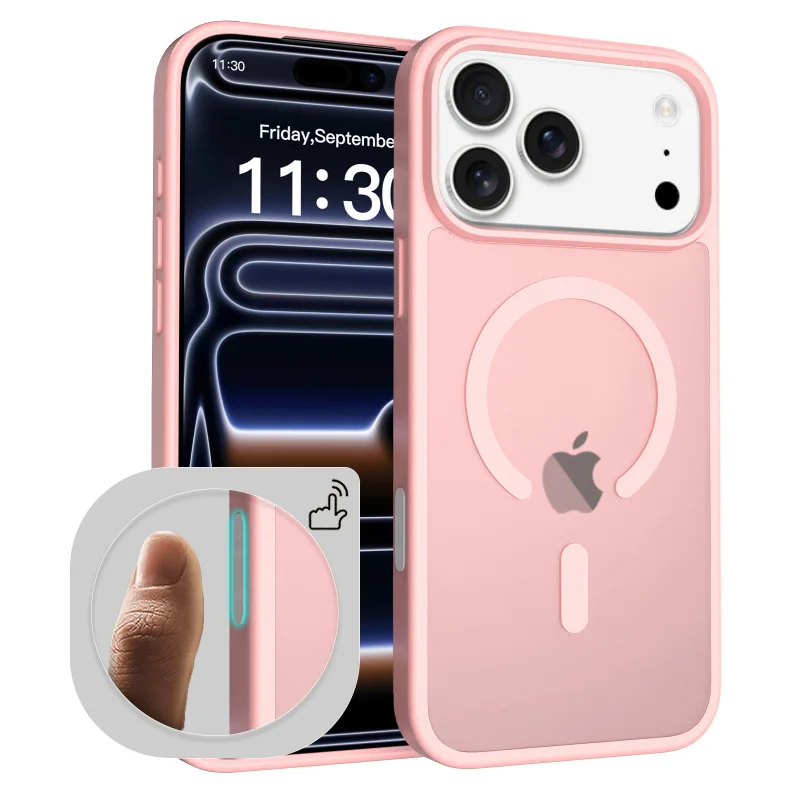Luxury Magnetic 17 16 Pro Plus Skin Feel Shockproof Matte Soft Cover AI Button