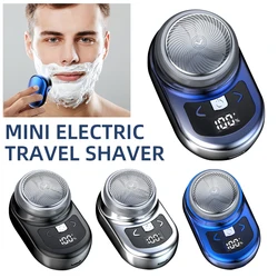 Mini rasoir électrique sans fil pour hommes, rasoir aste portable, affichage numérique de l'alimentation, rasoir à barbe pour le visage et le corps, 8000 pliable