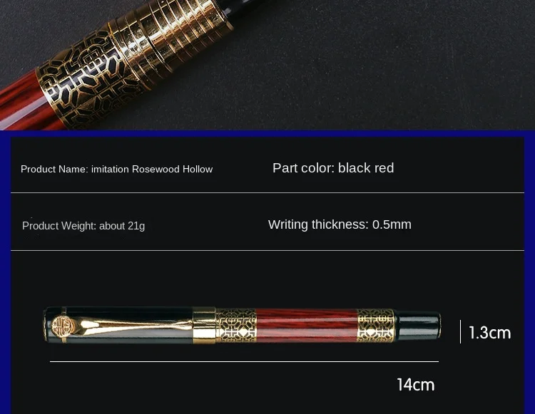 Drewno mahoniowe ziarno metalowe długopis Signature-perłowy długopis-neutralny długopis