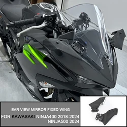 For KAWASAKI NINJA400 2018-2024 NINJA500 2024 Motorcycle Side Mirrors Winglets Wind Wing Adjustable Rotating Rearview