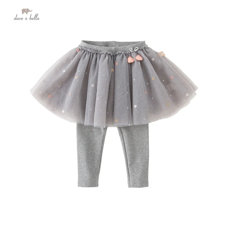 Dave Bella Children's Pants Autumn Girls Casual Pants Fashion Culottes Cute Mesh Outdoor Sport DB3236091