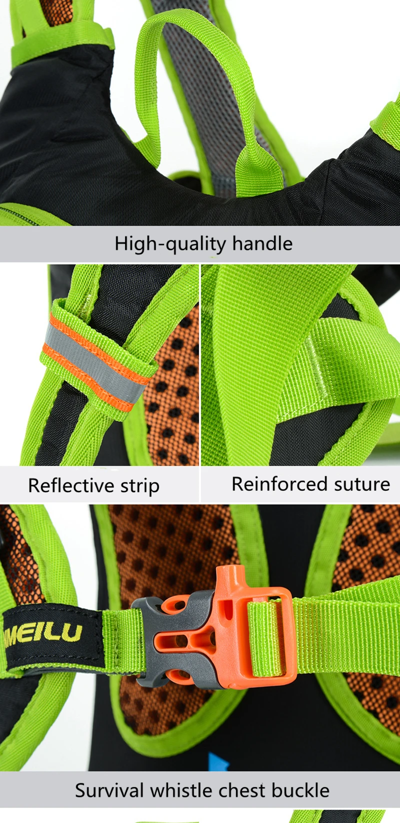 Anmeilu Outdoor-Laufrucksack, Fahrradrucksack, Camping, Wandern, Trekking, wasserdichte Sportrucksäcke, Unisex, Klettern, Reisetasche – Detail 11