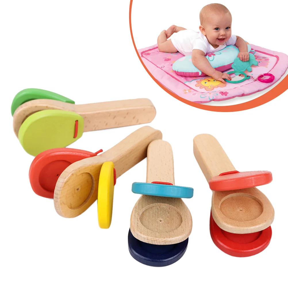 

Castanet Clapper Kit Care Pad Music Children Percussion Instrument Musical Bamboo Finger Baby Spinner