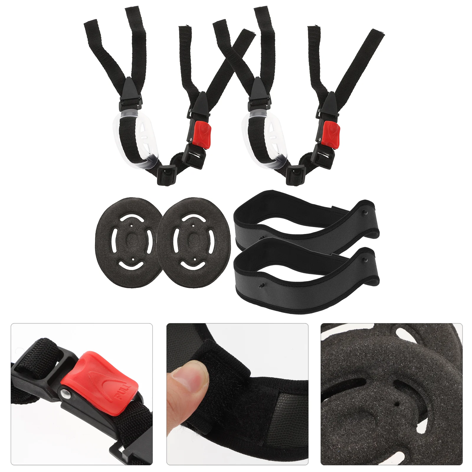 

2 Sets Headband Bump Caps Insert for Men Para Liners Hard Hat Protectors Tweezer Chin Straps Detachable