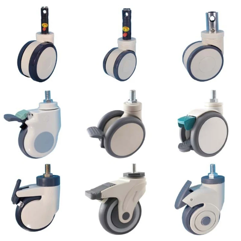 Factory direct sales 5inch 6 inch Medical bed  Casters With central control lock for  Medical equipment nursing bed wheel