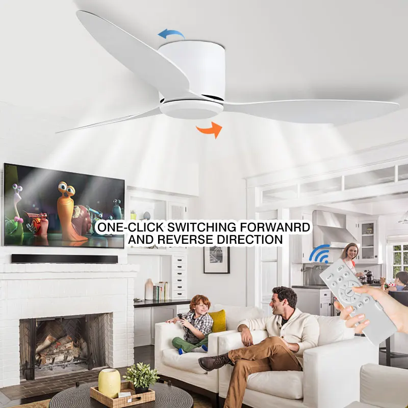 Modern 42/52inch Ceiling Fans with Remote Contorl for Bedroom Living Room Low Flower 30W DC Motor Ceiling Lamp without LED Light