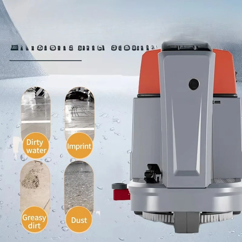 Industrial drive rotary floor washer, commercial vehicle workshop warehouse floor cleaner