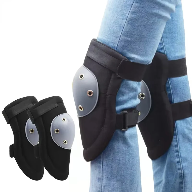 Knee pads for work, comfortable gel cushions, double straps and adjustable clips, construction, garden, flooring, 1 pair