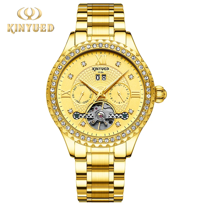

KINYUED fully automatic men's mechanical watch, hollowed out mechanical men's watch, fashionable multifunctional J135-4