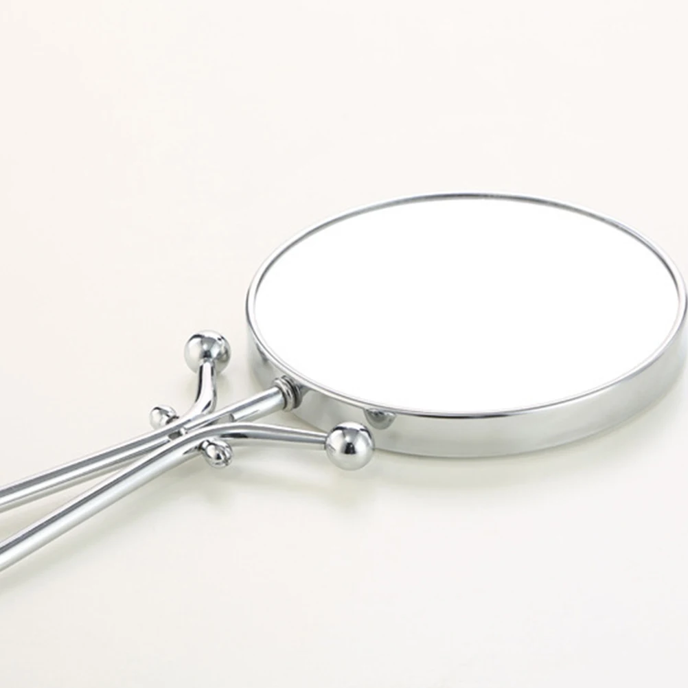 مرآة مكياج صغيرة بإطار معدني فضي محمول، مرآة مكتبية مكبرة شفافة للاستخدام اليومي للنساء #6