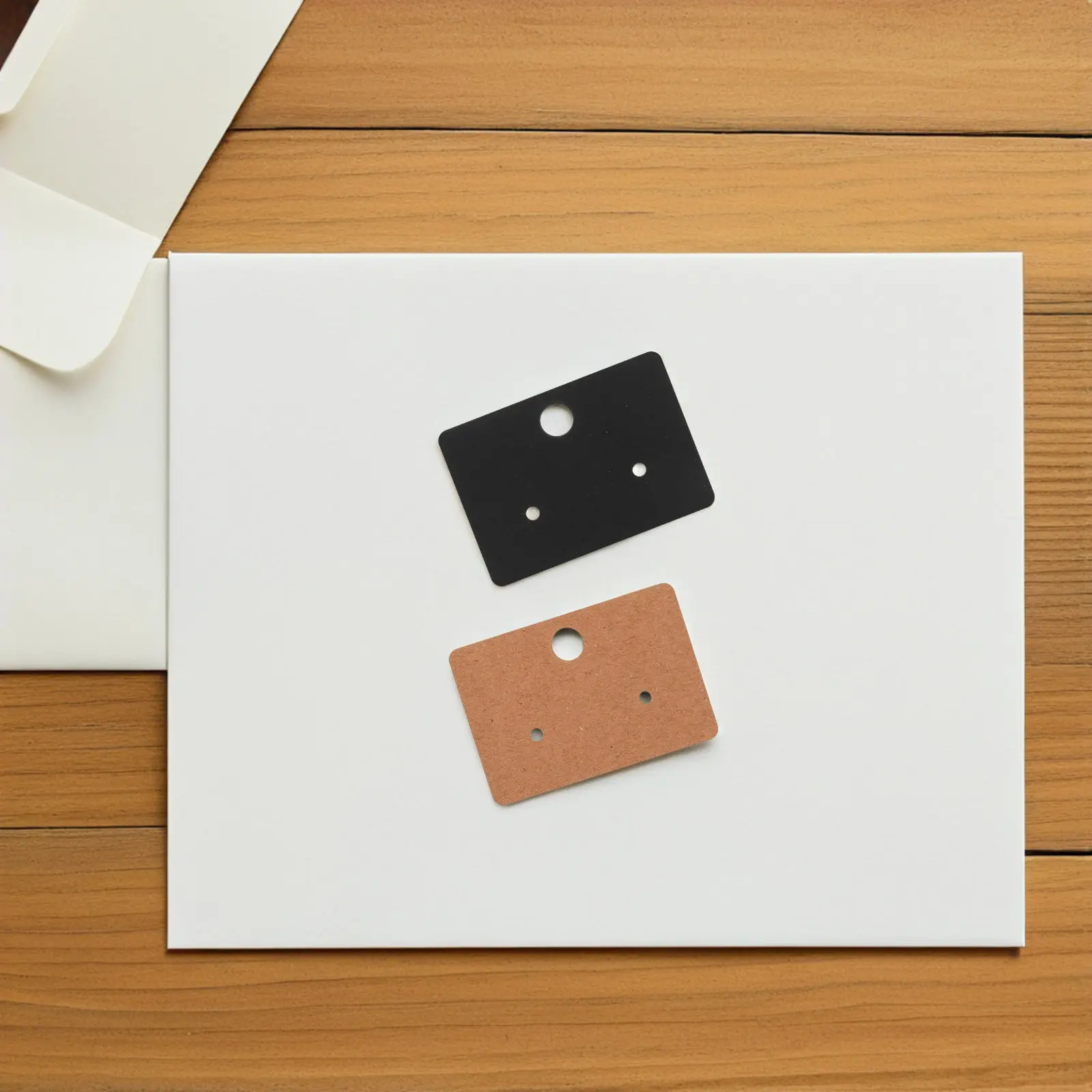 

1Set Earring Display Cards Kraft Cardboard Jewelry Display for Selling Earring Holder Cards with Pre-Punched Holes Self-Sealing