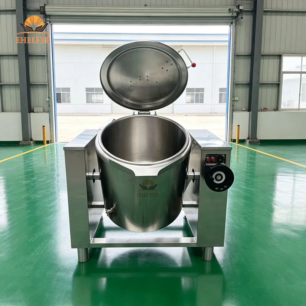Industrial Tilting Jacketed Pot Automatic Steam Circulation Heating No Burn For Commercial Soup & Porridge Cooking | Boiling Pot