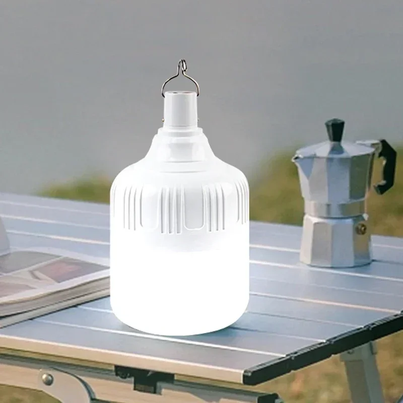 60W/80W Outdoor Portable LED Emergency Bulb USB Rechargeable Multifunction Camping Lamp for Outdoor Camping BBQ Home Use
