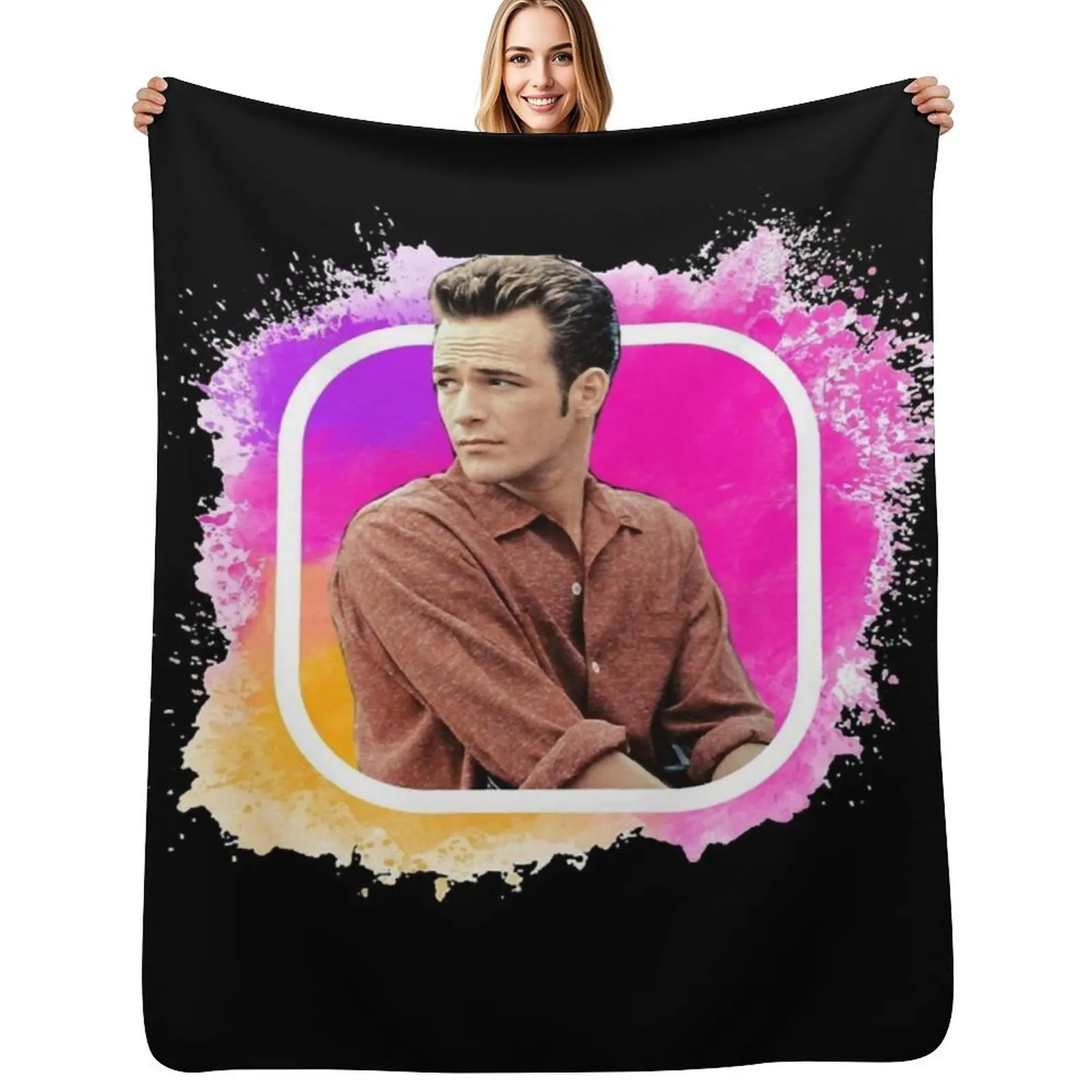 

Vintage Luke Perry Christmas Throw Blanket Camping bed plaid anime Decorative Sofas Blankets