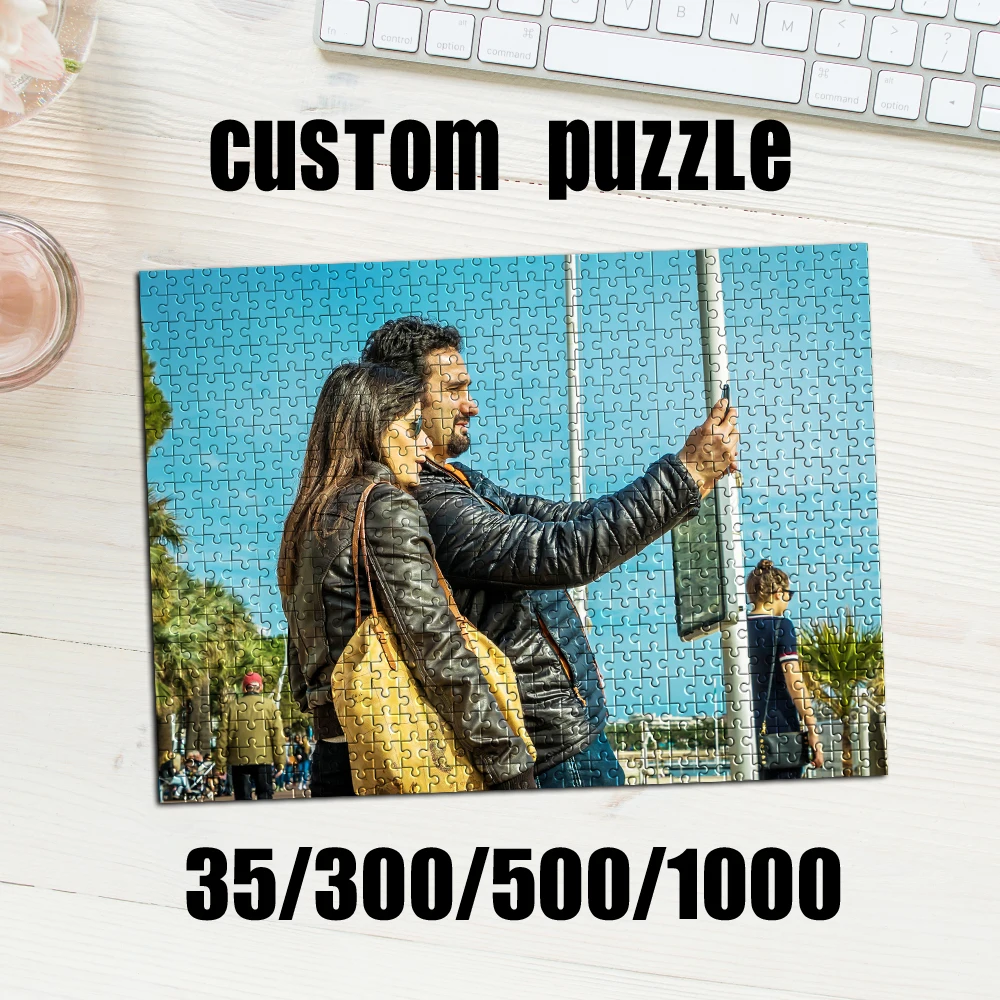 35/300/500/1000pcs Personalized Custom Photo Couple Travel Puzzle Assembling Picture DIY Toy Decoration Collectiable Growth Gift
